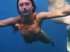 KiloLesbians presents: See lean naked bodies underwater in ocean