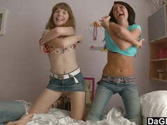 KiloLesbians presents: Lesbian teen couple seduce a guy