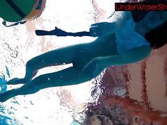 KiloLesbians presents: Perfect shaved teen in the pool