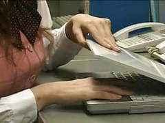 KiloLesbians presents: Self bondage in the at night in the office