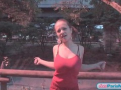 KiloLesbians presents: Bouncy babe paris milan stretches outdoors