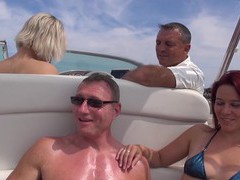 KiloLesbians presents: Hot ass blondie britney drops her clothes for sex on the boat, Group Sex, Hardcore, Outdoor, Reality, Yacht, Foursome, Bikini