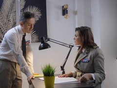 KiloLesbians presents: Rebecca volpetti wearing nylon stockings getting fucked hard