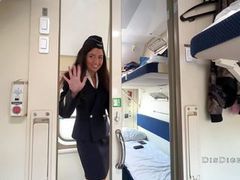 KiloLesbians presents: Seduced the conductor on the train and fucked while she had a break