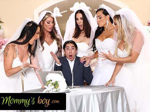 KiloLesbians presents: Mommy's boy - furious milf brides reverse gangbang hung wedding planner for wedding planning mistake