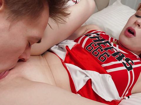 KiloLesbians presents: Redhead cheerleader bringing steamy fantasies to life together with her bf