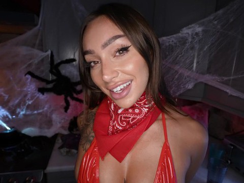 KiloLesbians presents: Tattooed sisi rose wearing red lingerie gets fucked hard