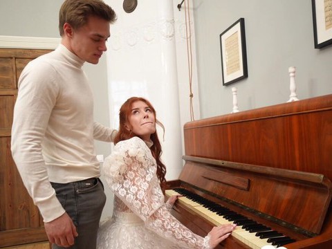 KiloLesbians presents: Redhead pianist goes nuts for my hard dick after practice