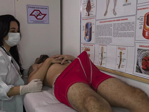 KiloLesbians presents: Nurse gets excited by patient's erection