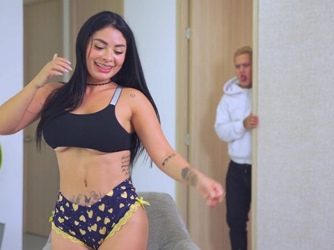 KiloLesbians presents: Brunette alejandra palacios with hot ass sucking a hard cock