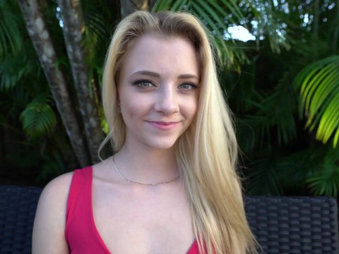 KiloLesbians presents: Blonde neighbor riley star wants into the pool and offers her pussy