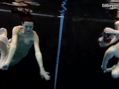 KiloLesbians presents: Skinny teens swim in the deep pool naked