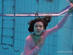 KiloLesbians presents: Leggy girl goes swimming in her leotard