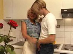KiloLesbians presents: Fucking his busty aunt in the kitchen