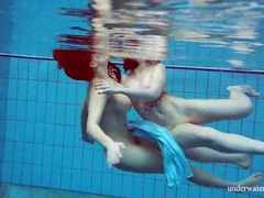 KiloLesbians presents: Girls in elegant dresses swimming underwater