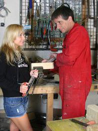 KiloLesbians presents: Blonde teenage beauty fucking her old and horny handyman