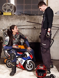 KiloLesbians presents: Shy teenage biker chick fucks the horny mechanic hardcore