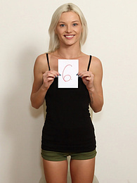 KiloLesbians presents: Blond hungarian teen Zazie Skymm gets completely naked during a solo shoot