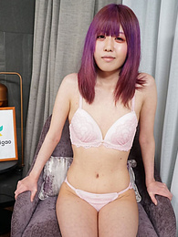 KiloLesbians presents: Asian girl Shiori Fujimori displays her petite tiny tits and unveils her complete nakedness in a solo